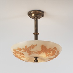 Rare Gamboge Satine Ceiling Light