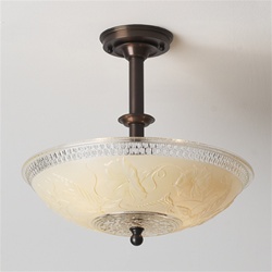 Cream Foliate Ceiling Light