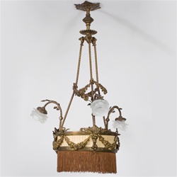 French Satyr Basket Chandelier