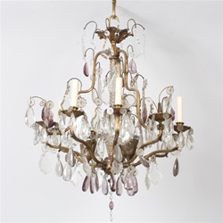 Amethyst Drop and Crystal Chandelier