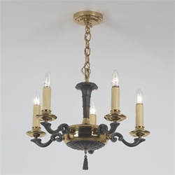 Brass and Pewter Chandelier